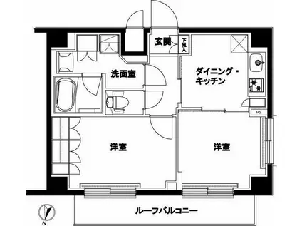ルーブル北嶺町(2DK/4階)の間取り写真