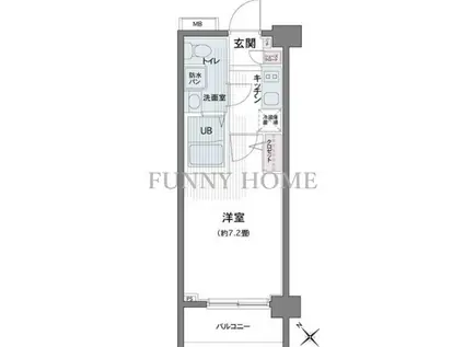 エコロジー都立大学レジデンス(1K/6階)の間取り写真