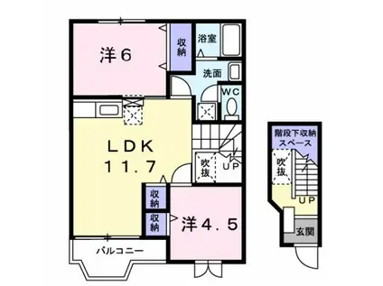 ドリーム21 C(2LDK/2階)の間取り写真