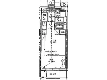 FORTUNA川内平佐(1LDK/3階)の間取り写真