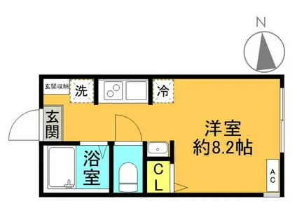 VENUS RESIDENCE三ッ沢上町(ワンルーム/1階)の間取り写真