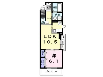 埼玉高速鉄道 鳩ケ谷駅 徒歩7分 3階建 新築(1LDK/2階)の間取り写真