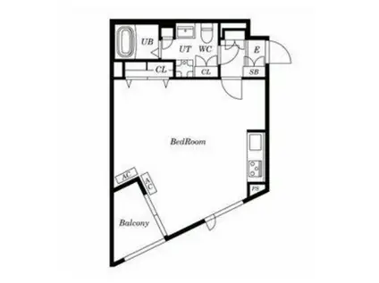 ランパール高輪(ワンルーム/1階)の間取り写真