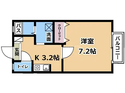 プリシェールキャッスルA棟(1K/1階)の間取り写真