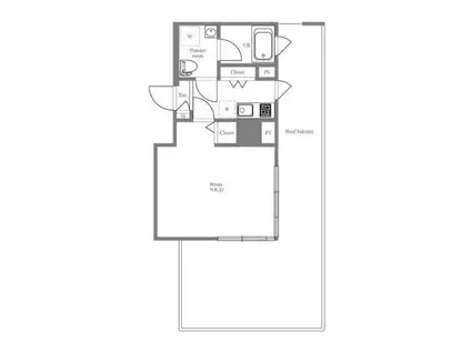 パティーナ三田台(1K/8階)の間取り写真