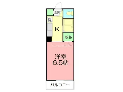 パストラル湘南(1K/1階)の間取り写真