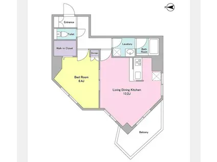 CASA DE FLORA(1LDK/4階)の間取り写真
