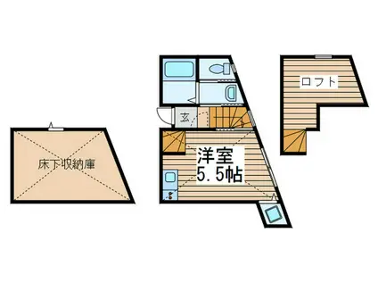 ツァィト岩瀬(ワンルーム/1階)の間取り写真