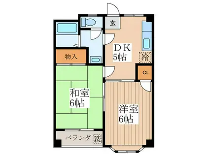 メゾンドール(2DK/5階)の間取り写真