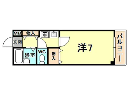 エトールVII(1K/2階)の間取り写真