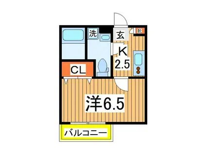 MQUARTO柏Ⅲ(1K/1階)の間取り写真