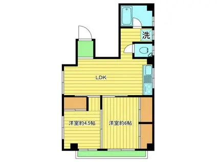 チアフルヤヨイ(2LDK/4階)の間取り写真