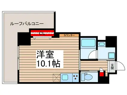 タイガーアパートメント(ワンルーム/4階)の間取り写真