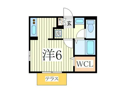 メゾン・ド・エヴァ(1K/1階)の間取り写真