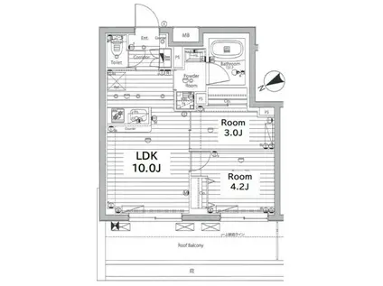 メイクス若松河田(2LDK/4階)の間取り写真