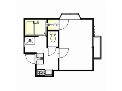 アベニュー東大宮B(1K/1階)の間取り写真