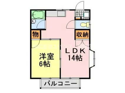 TYハイツ(1LDK/1階)の間取り写真