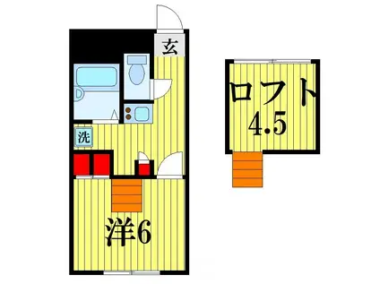 フレグランス(1K/2階)の間取り写真