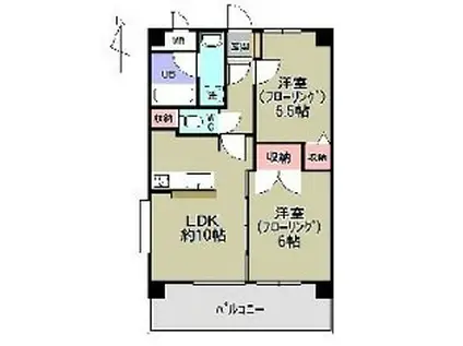 ＪＲ京浜東北線 蕨駅 徒歩12分 8階建 築29年(2LDK/6階)の間取り写真