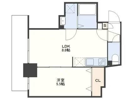 FORBIS目覚町(1LDK/6階)の間取り写真