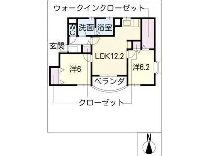 プリメーラ神守(2LDK/2階)の間取り写真