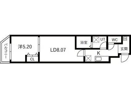 パークス神戸(1LDK/4階)の間取り写真