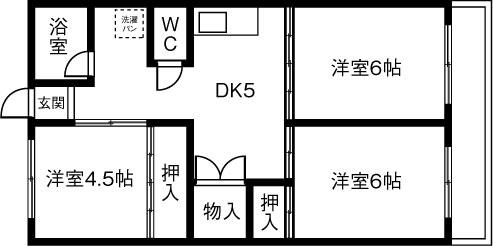 アルメリアコーポ(3DK/2階)の間取り写真