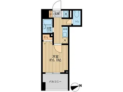 クリオ戸越銀座壱番館(1K/9階)の間取り写真