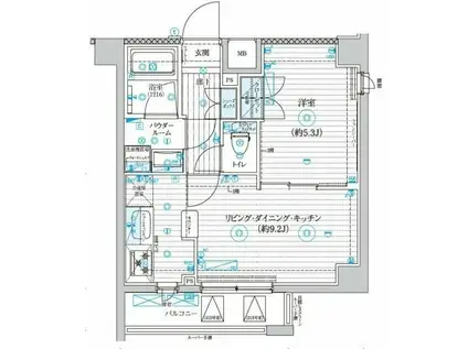 ジェノヴィア世田谷砧2(1LDK/2階)の間取り写真