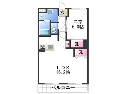 グレイスコートNS(1LDK/1階)の間取り写真