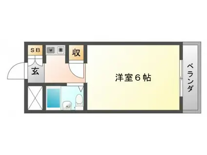 アクティブ21(ワンルーム/4階)の間取り写真