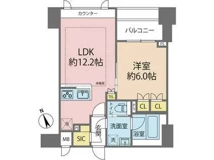 パンセ フレスコ(1LDK/3階)の間取り写真