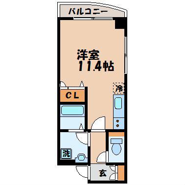モンパルト万屋(ワンルーム/7階)の間取り写真