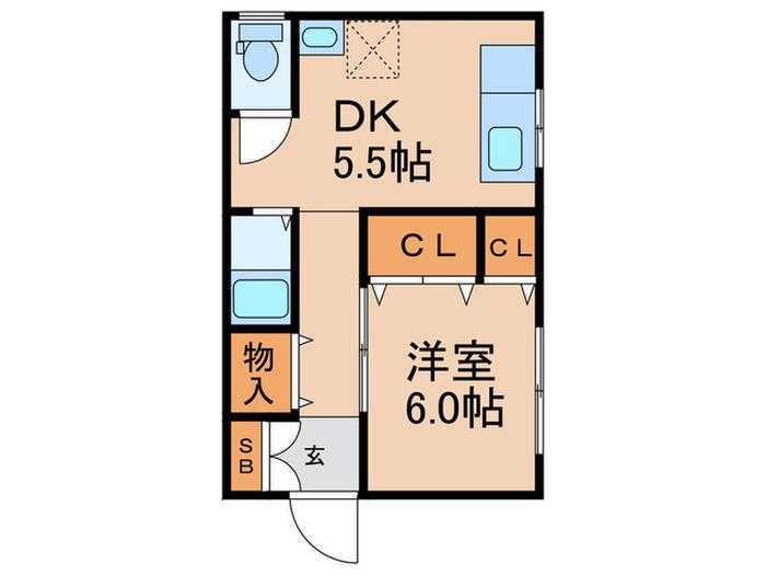 あさひマンション(1DK/1階)の間取り写真