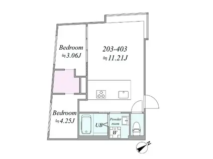 TRIAS513(2LDK/4階)の間取り写真