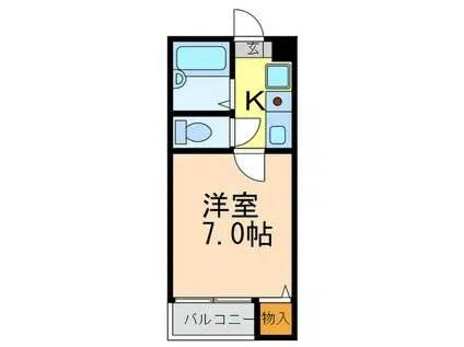 ティエーム六甲(1K/2階)の間取り写真