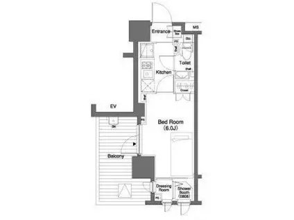 パークキューブ笹塚(1K/10階)の間取り写真