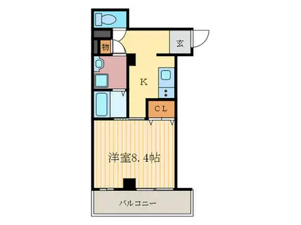 グランデ西五条(1K/7階)の間取り写真