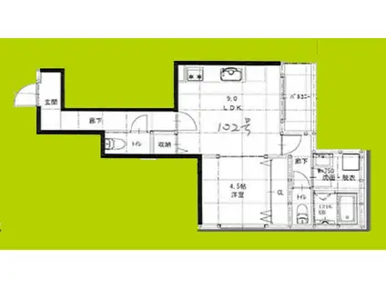 ヒーリンググレース高槻高西町A棟(1LDK/1階)の間取り写真