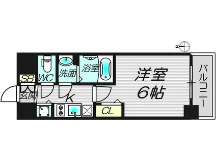 プレサンス新大阪コアシティ(1K/7階)の間取り写真