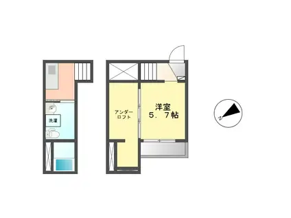 クレアンジュスズ(1SK/2階)の間取り写真