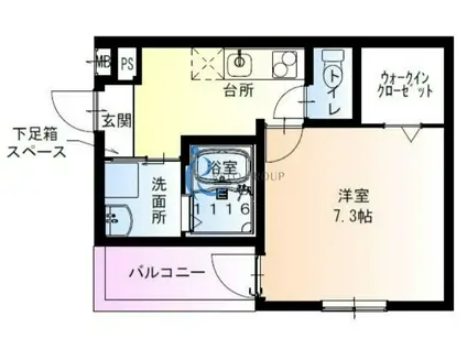 フジパレス平野郷II番館(1K/3階)の間取り写真