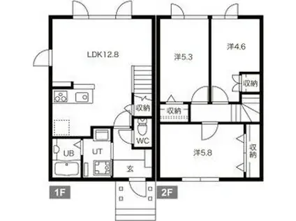 ガーデンハウスT.Y(3LDK/1階)の間取り写真