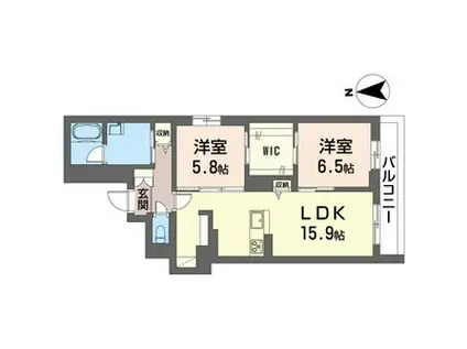 プリマ・クラッセ(2LDK/3階)の間取り写真