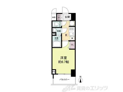 ARTIZA淡路(1K/6階)の間取り写真