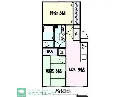 グリーンヒル藤が丘C(2LDK/1階)の間取り写真