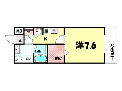 ディナスティ神戸元町(1K/7階)の間取り写真