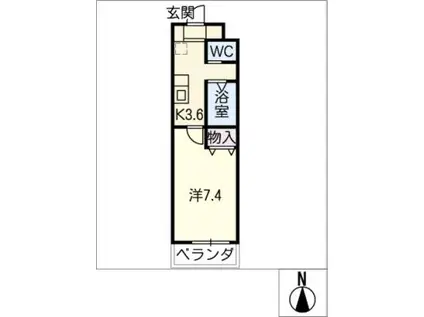 A-CITY港本宮(1K/1階)の間取り写真