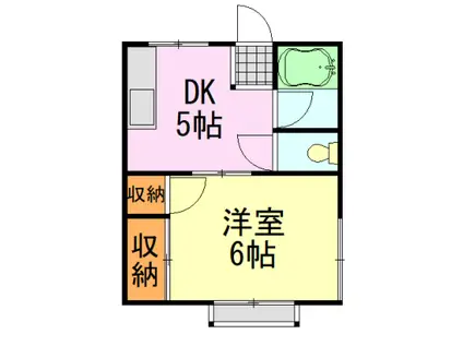 そが野ハイツ(1DK/2階)の間取り写真