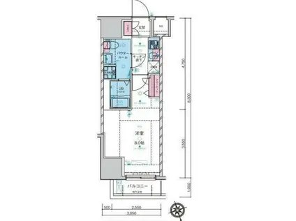 GENOVIA浅草駅前SKYGARDEN(1K/12階)の間取り写真